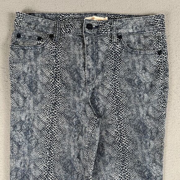 Tory Burch Blue Snake Skin Print Skinny Straight Leg Mid Rise Womens Jeans‎ 29 - Picture 12 of 16